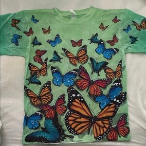 Sublimation Tees Girls Size Medium Monarch Butterfly Green T-shirt